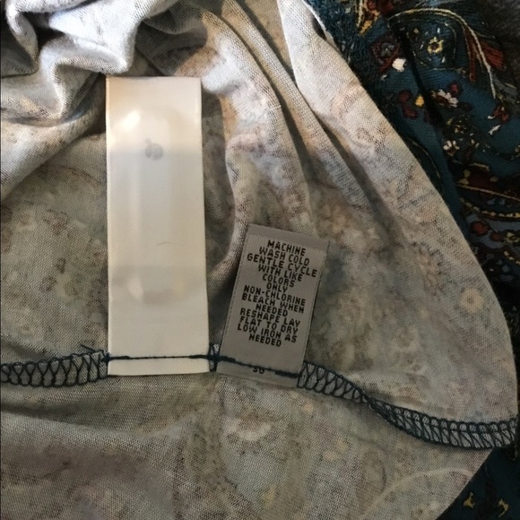 Ruff Hewn Turquoise paisley print 2x Blouse - Picture 5 of 15